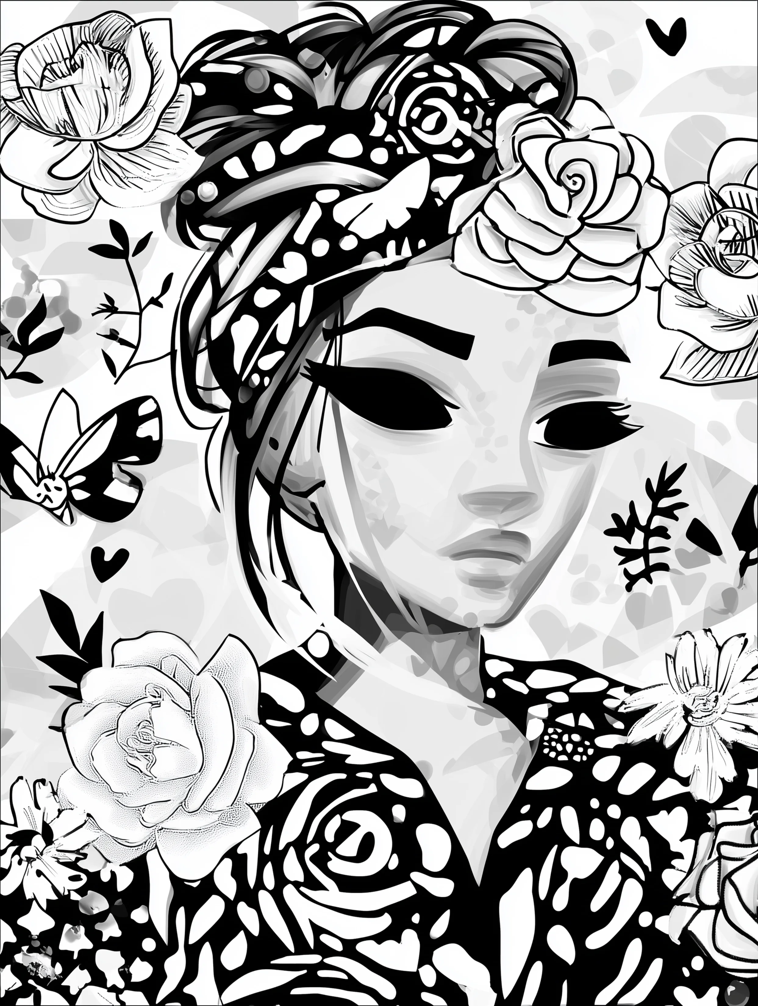 Free printable coloring page for your mom featuring a mom with an updo hairstyle